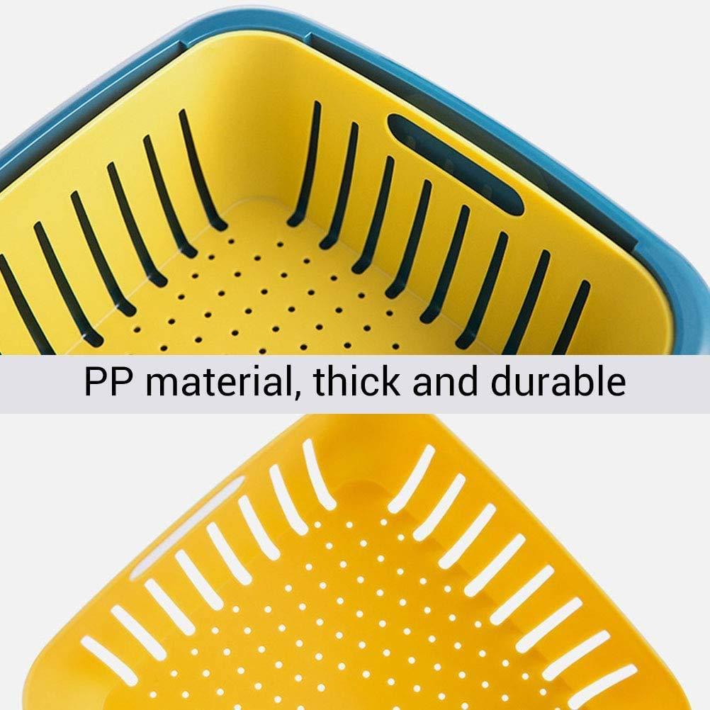 2355 Double Layer Food Drainer Washing Basket with Collapsible Strainers Colander - SkyShopy 2355 Double Layer Food Drainer Washing Basket with Collapsible Strainers Colander - SkyShopy